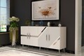 Consola, Olivia, Fuga KB150, 150x75x35 cm, PAL, Alb / Argintiu