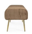 Bancheta Selena, Bizzotto, 2 locuri, 129x45.5x48 cm, catifea, bronz