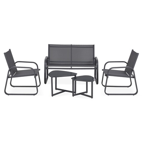 Set mobilier pentru gradina/terasa, teba, 5 piese, gri