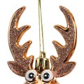 Glob Reindeer w glitter, Decoris, 5.5x5.5x11.5 cm, plastic, maro