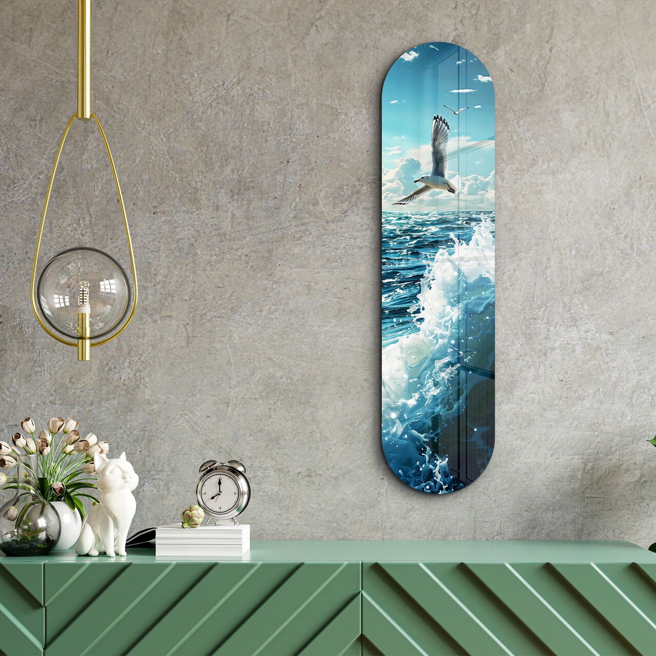 Tablou decorativ, Sea Gull and Ocean, Dimensiune: 20 x 80 cm, Multicolor - view 4