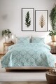 Set cuvertura de pat dubla 3 piese, Post - Water Green, Eponj Home, 65% bumbac/35% poliester